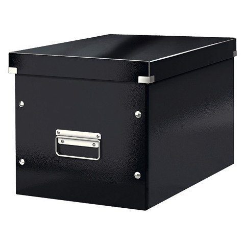 Caja de almacenamiento de cartón Leitz Click & Store Wow Cube Formato L color negro