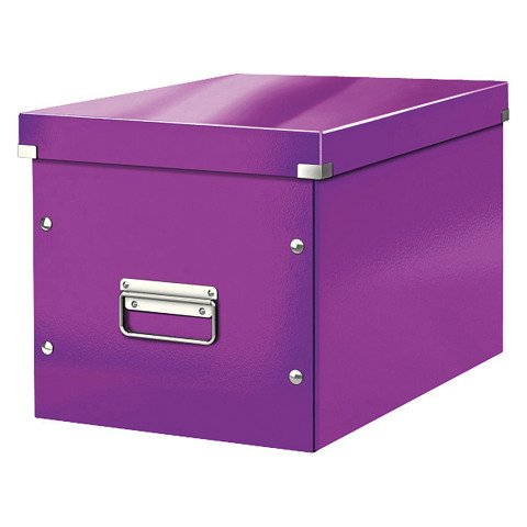 Caja de almacenamiento de cartón Leitz Click & Store Wow Cube Formato L color violeta