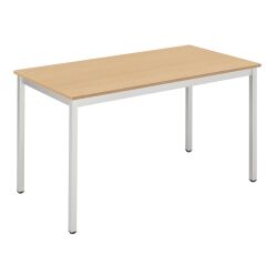 Table de réunion multi-usages eco L120 x P60 plateau hêtre piètement aluminium