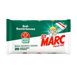 Serpillère St Marc jetable antibactérien - paquet de 20