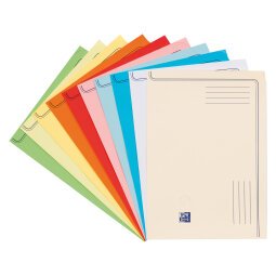 Chemise coin papier A4 dossier 120 g couleurs assorties - Paquet de 50