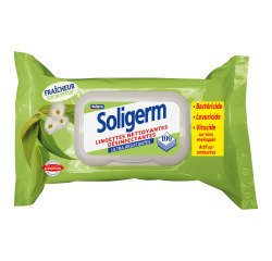 Lingettes nettoyantes désinfectantes Soligerm - paquet de 100