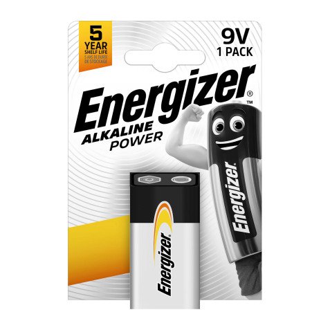Energizer Power - Pack of 1 Alkaline Batteries PP3/LR61 - 9V