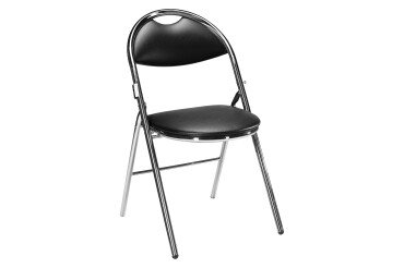 Folding Chair Super Comfort Black Vinyl 