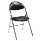 Folding Chair Super Comfort Black Vinyl 