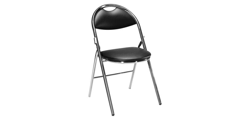 Chaise pliante SUPER CONFORT, vinyle non feu noir