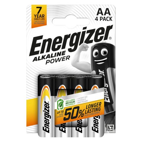 Blister van 4 batterijen LR06 Energizer Power 