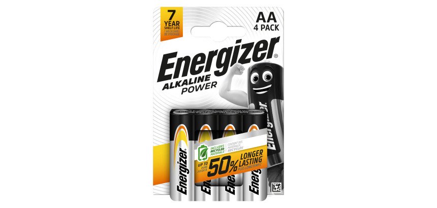 Energizer Power - Pack de 4 piles Alcalines AA/LR06 - 1,5