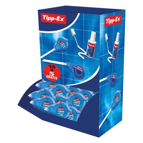 Pack de 15 correctores en seco Tipp-Ex Easy Refill ancho 5 mm – Largo 14 m + 5 de regalo