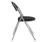 Chaises pliantes tissu non feu allumette piétement chromé