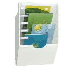 Expositor de pared blanco de 6 compartimentos Cep