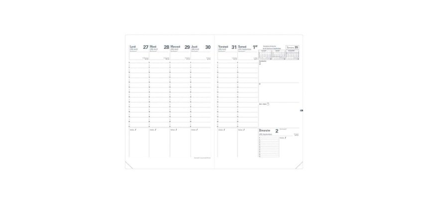 Agenda Quo Vadis Planning SD semainier - 16 mois - Septembre 2026 / Décembre 2027 - 18 x 24 cm