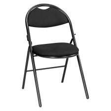 Chaises pliantes SUPER CONFORT noire - tissu non feu allumette piétement noir