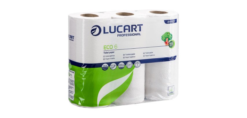 Papier toilette double épaisseur Lucart Eco - 96 rouleaux de 200 feuilles
