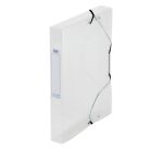 Chemise box plastique Oxford 24 x 32 cm dos 4 cm incolore