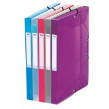 File, polypropylene box, 25 mm, transparent assorted