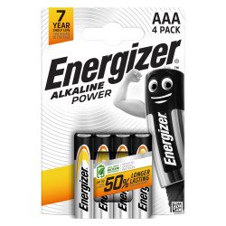 Energizer Power - Pack de 4 piles Alcalines AAA/LR03 - 1,5 V