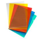 Chemise coin plastique Bruneau A4 polypropylène 9/100e transparente couleurs assorties - Paquet de 100