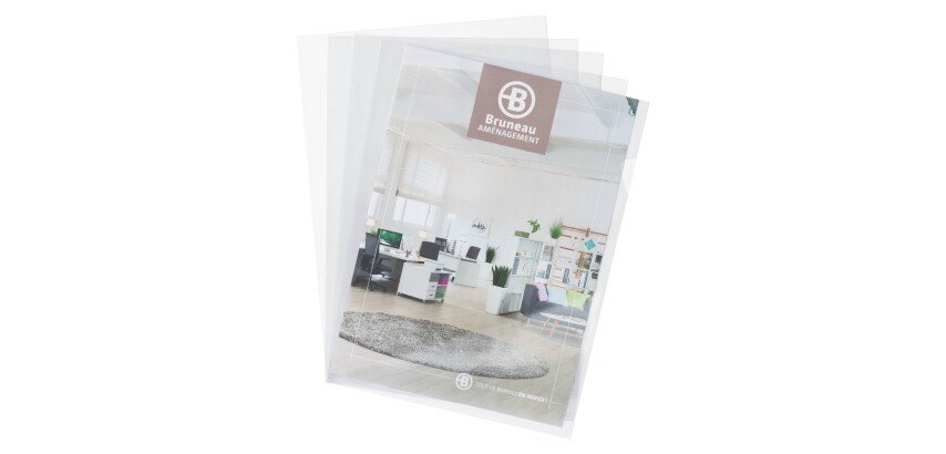 Shirts plastic corner Bruneau A4 PVC 15/100e transparent colorless - Pack of 100