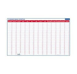 Planning perpétuel annuel - effaçable à sec - 60 x 99 cm