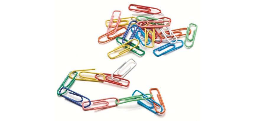 Trombones 28 mm couleurs assorties - Boîte de 100