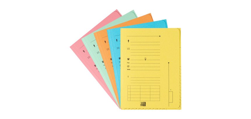 Chemise index kraft L'Oblique AZ 23,5 x 31,5 cm - couleurs assorties pastel - Paquet de 25