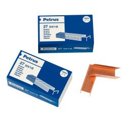 Caja de 1000 grapas cobreadas Petrus 23/13