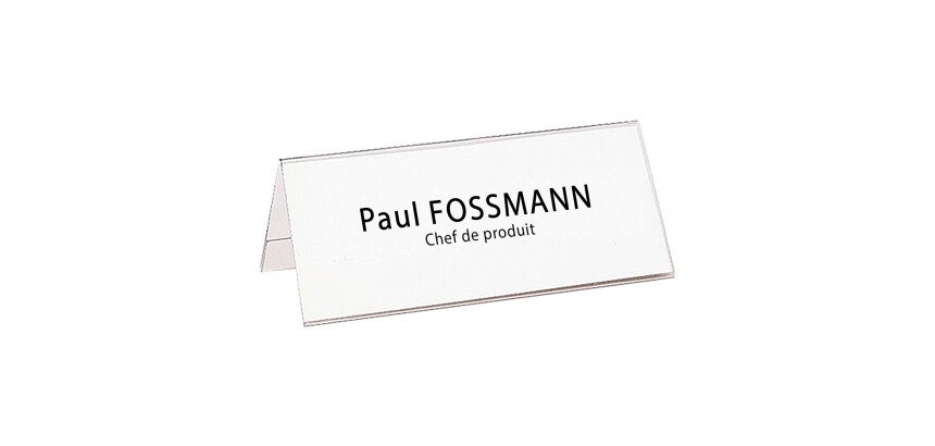 Sachet 10 chevalets porte-nom personnalisable - 210 x 61 mm