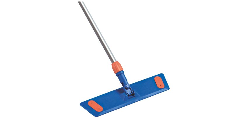Wiper mop support for flat cleaning with velcro system