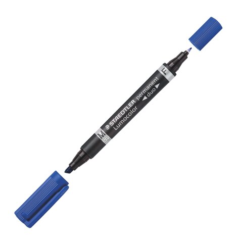 Marqueur permanent Staedtler Lumocolor Duo pointes ogive fine 0,6 mm et biseautée 1,5 à 4 mm