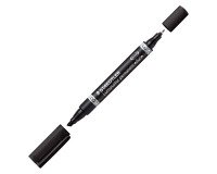 Permanent marker Staedtler Lumocolor Duo 3488 with fine 0.6 mm bullet tip and beveled 1.5 to 4 mm black.