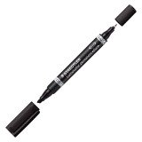 Marqueur permanent Staedtler Lumocolor Duo 3488 pointes ogive fine 0,6 mm et biseautée 1,5 à 4 mm noir