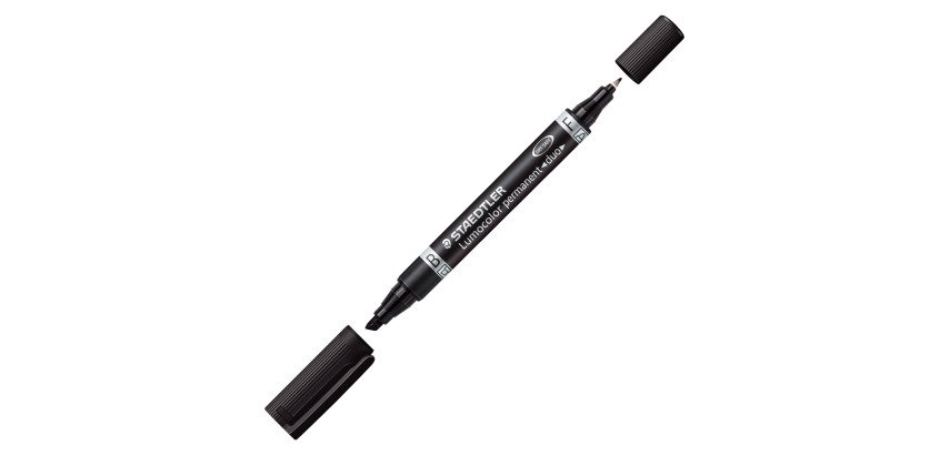 Marqueur permanent Staedtler Lumocolor Duo 3488 pointes ogive fine 0,6 mm et biseautée 1,5 à 4 mm