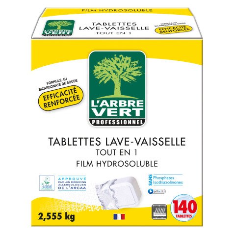 Tablettes lave-vaisselle L'Arbre Vert Professionnel  Tout en 1 - Paquet de 140