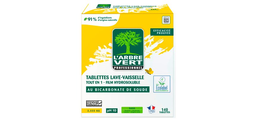 Tablettes lave-vaisselle citron Arbre Vert - Seau de 140 tablettes