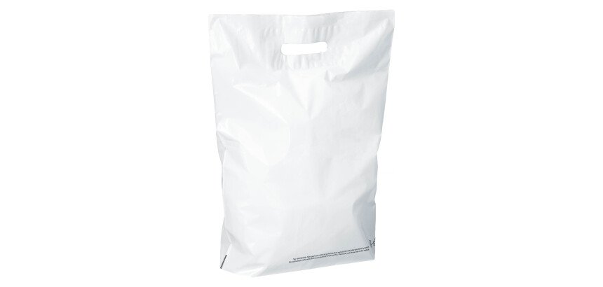 Bolsas para tiendas de plástico asas planas Alt 45 x An 35 x Fon 4 cm - paquete de 100