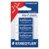 Pack 2 + 1 mini erasers Mars plastic Staedtler