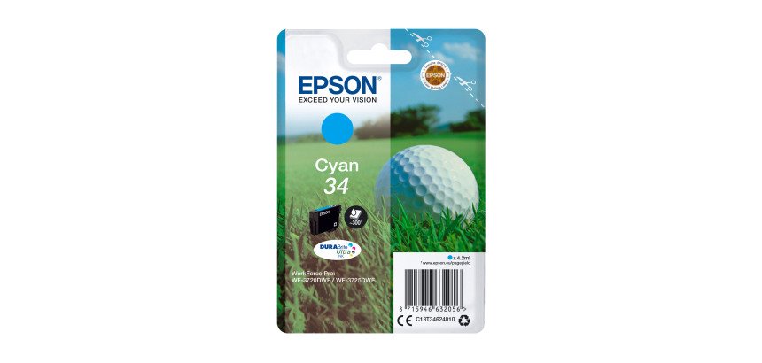Epson 34 Cartucho Original colores separados Cian, Magenta, Amarillo (300 páginas)