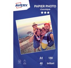 Papel fotográfico de inkjet Avery A4 180 g - 40 hojas