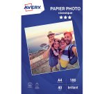 Papier photo jet d'encre Avery A4 180 g - 40 feuilles