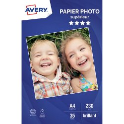 Glänzendes Fotopapier Avery A4 230 g- 35 Blatt