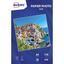 Papier photo pour impressions jet d'encre Avery A4 170 g - 20 feuilles