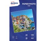Papier photo pour impressions jet d'encre Avery A4 170 g - 20 feuilles