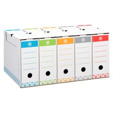 Scatole archivio storico A4 Bruneau colore bianco dorso 12 cm