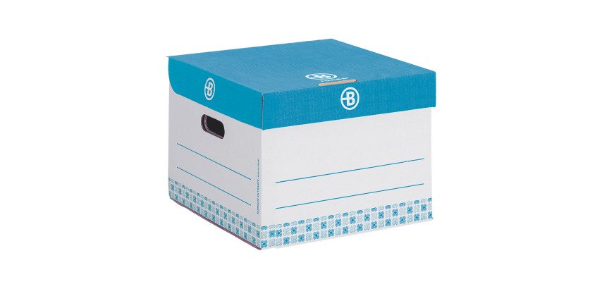 Mini Bruneau-archiefboxen H 27 x B 39 x D 36 cm in gekleurde kraft