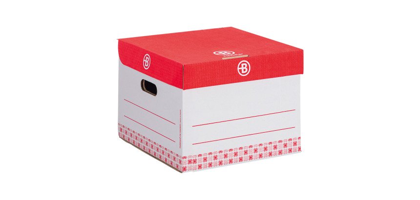 Mini Bruneau-archiefboxen H 27 x B 39 x D 36 cm in gekleurde kraft