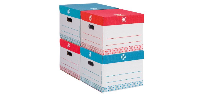 Caisse archives mini Carton Bruneau - H 27 x L 39 x P 36 cm - Haute résistance - Couleur