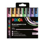 Marqueur Posca couleurs pastel assorties pointe conique 1,8 à 2,5 mm - Boîte de 8