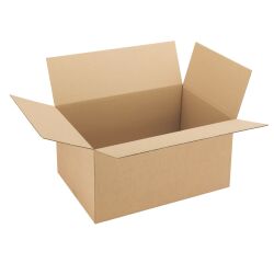 Caisse américaine kraft brun simple cannelure H 30 x L 40 x P 60 cm