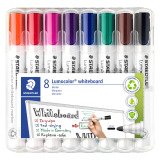 Marqueur effaçable rechargeable Staedtler Lumocolor pointe ogive 2 mm - Pochette de 8